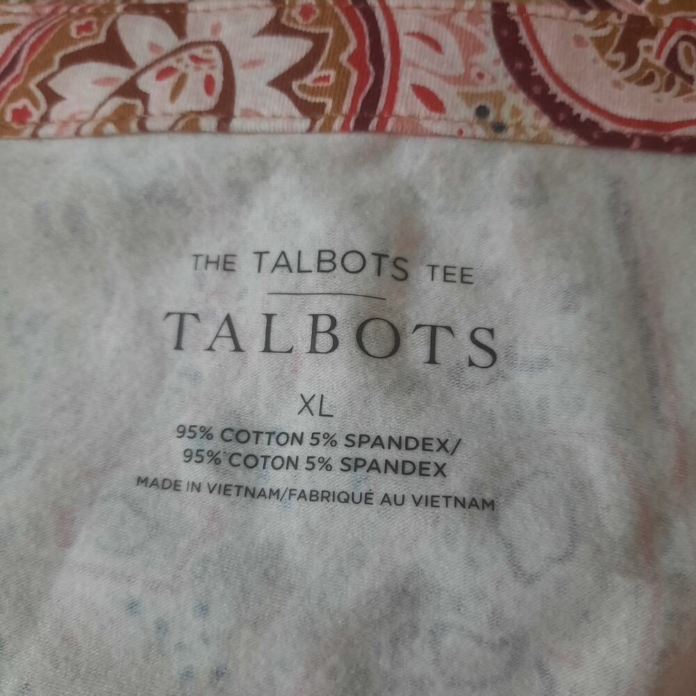 Talbots Tee Womens Split Neck Sprinkle Paisley El… - image 5